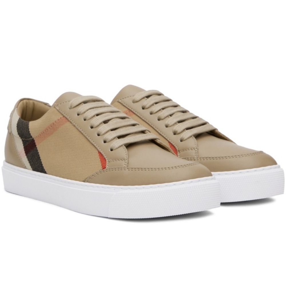 Burberry Tan Leather Sneakers